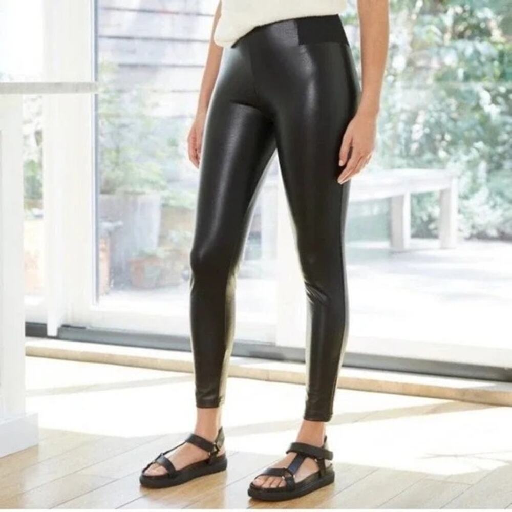 A New Day | Black Faux Leather High Waisted Leggings | Size Large